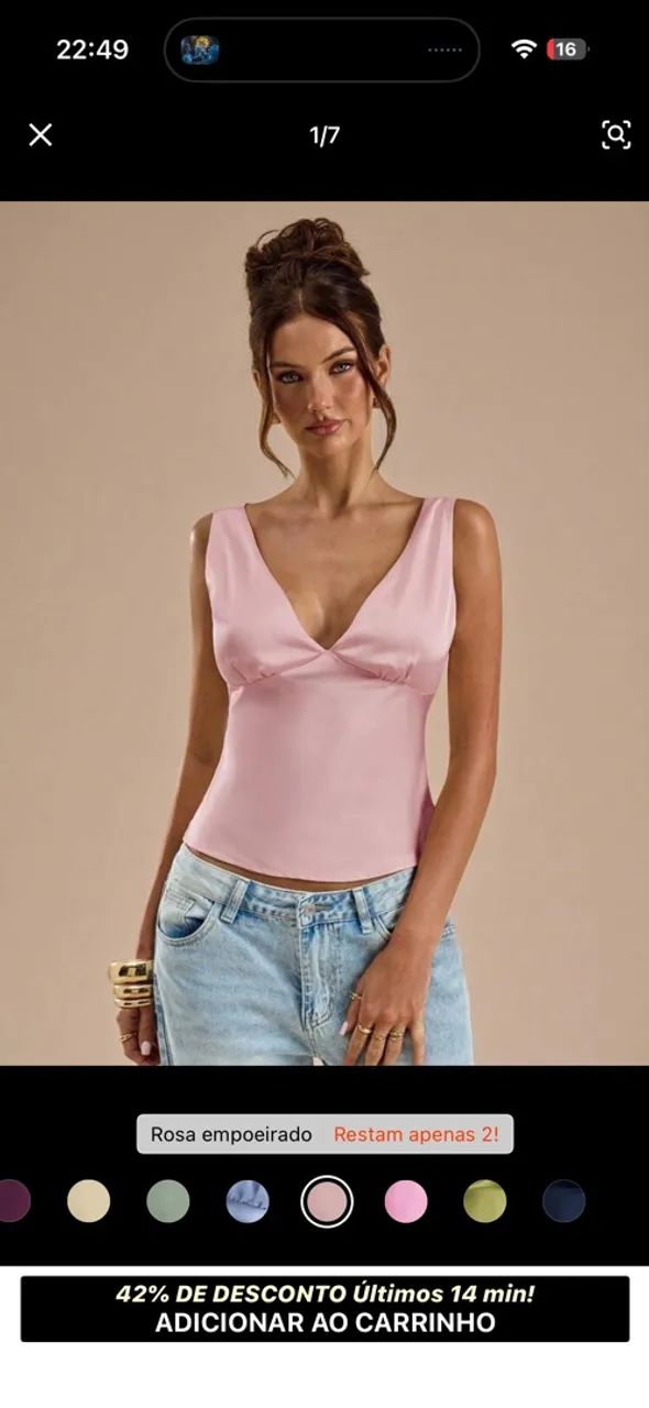 blusa de cetim shein