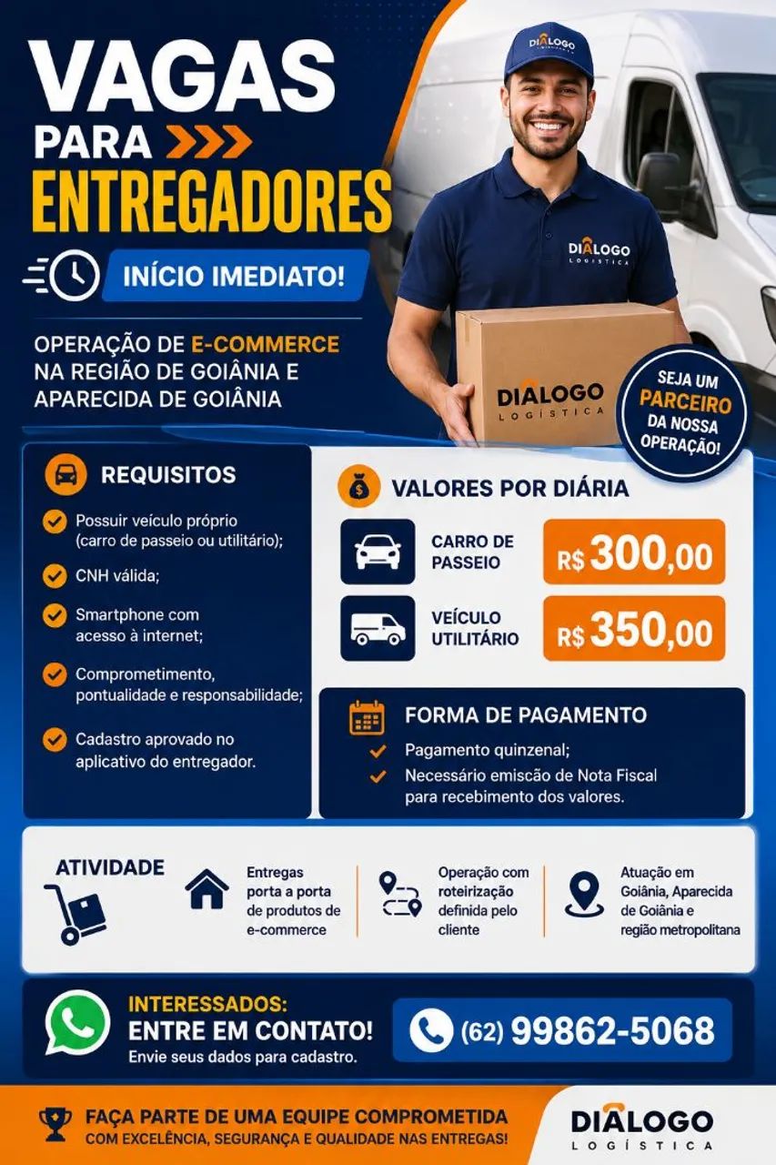 Vagas para entregadores 
