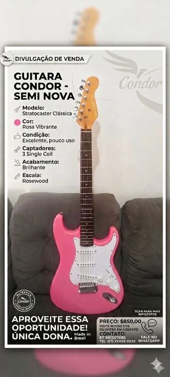 Guitarra Condor Semi Nova  - Foto 2