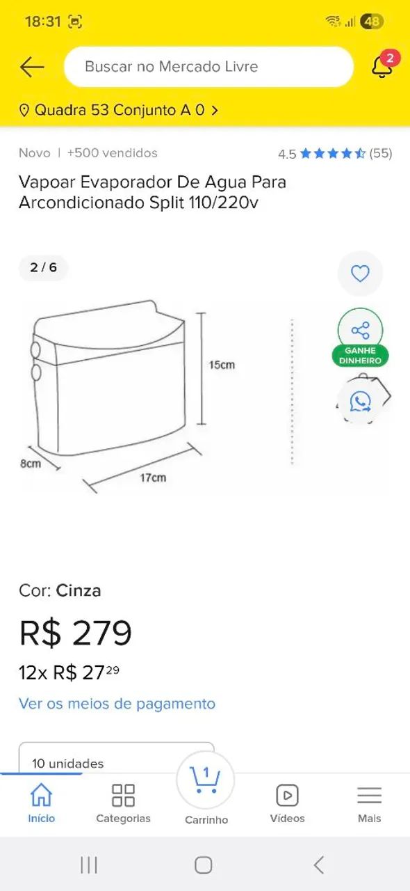 Evaporizador de ar da agua da condensadora do ar condicionado 220v - Foto 2