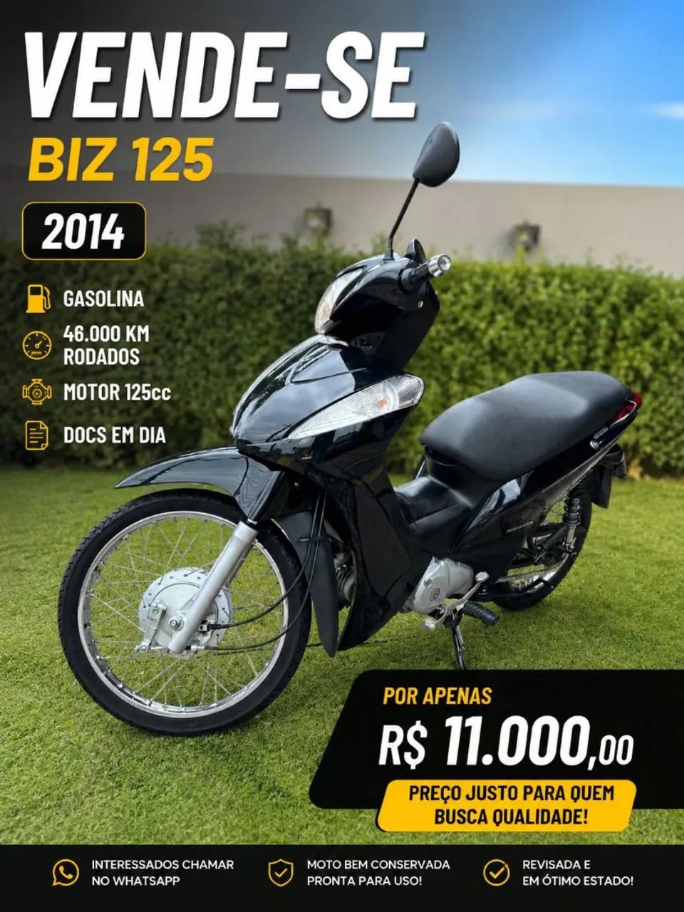Honda biz es125 com partida 