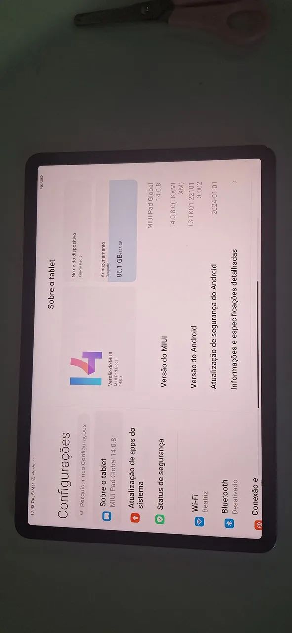 Xiaomi pad 5 branco usado sem avarias - Foto 4