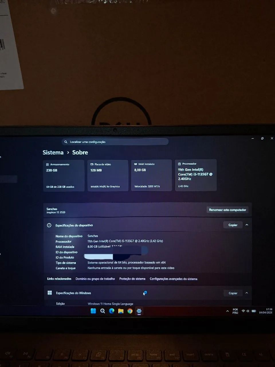 Notebook Dell Inspiron 15 3520 - Foto 4