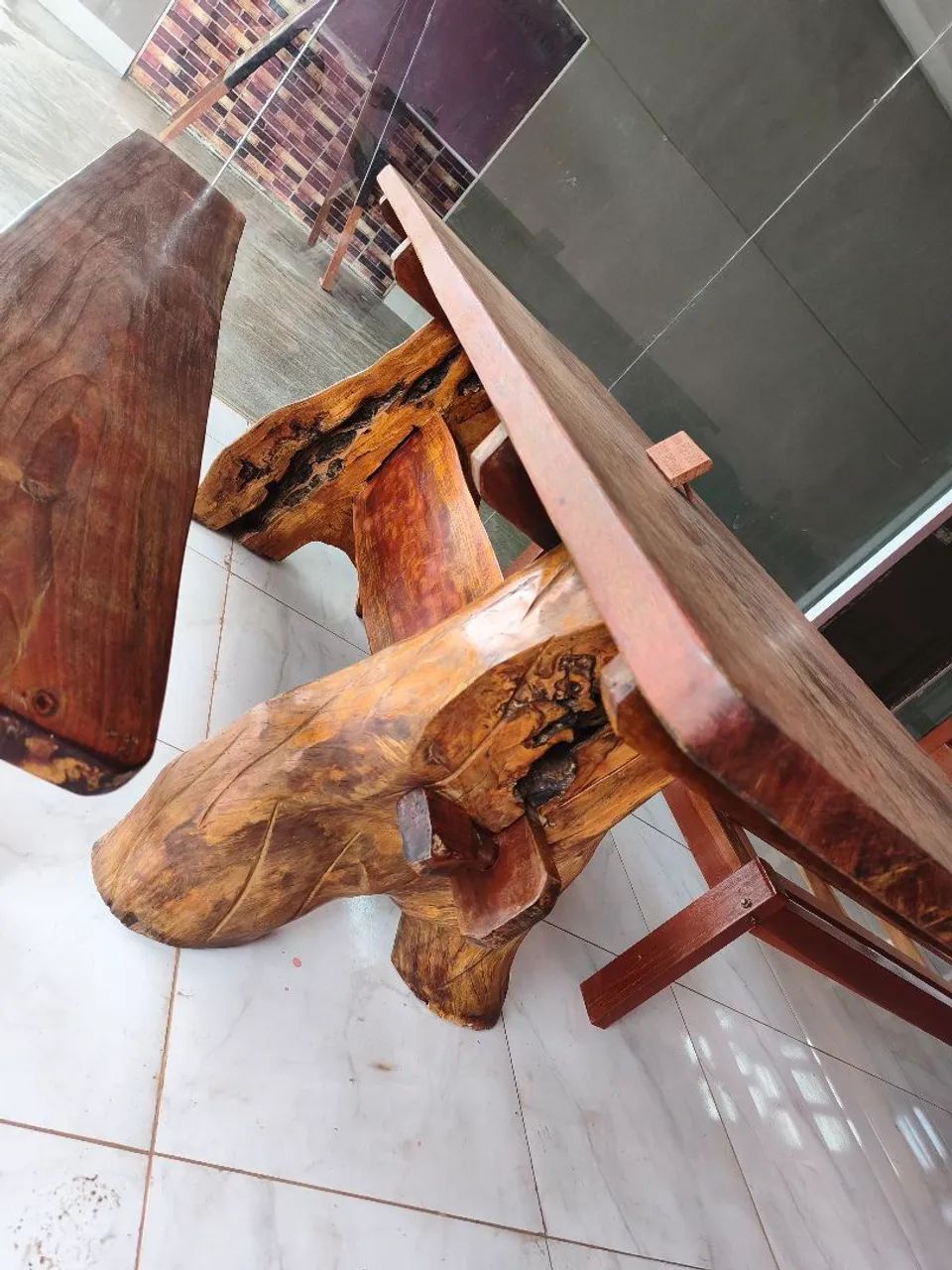 Mesa Rústica Com 2 Bancos - Belíssima  - Foto 3