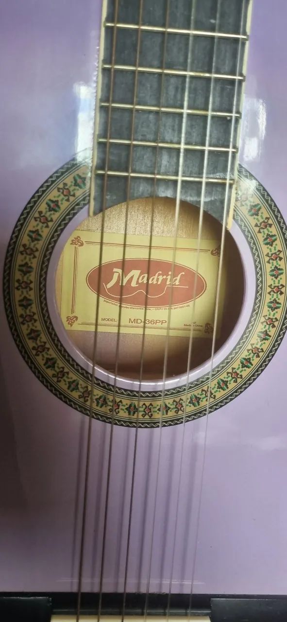 Violão Infantil lilás Madrid MD36 com capa rosa - Foto 2