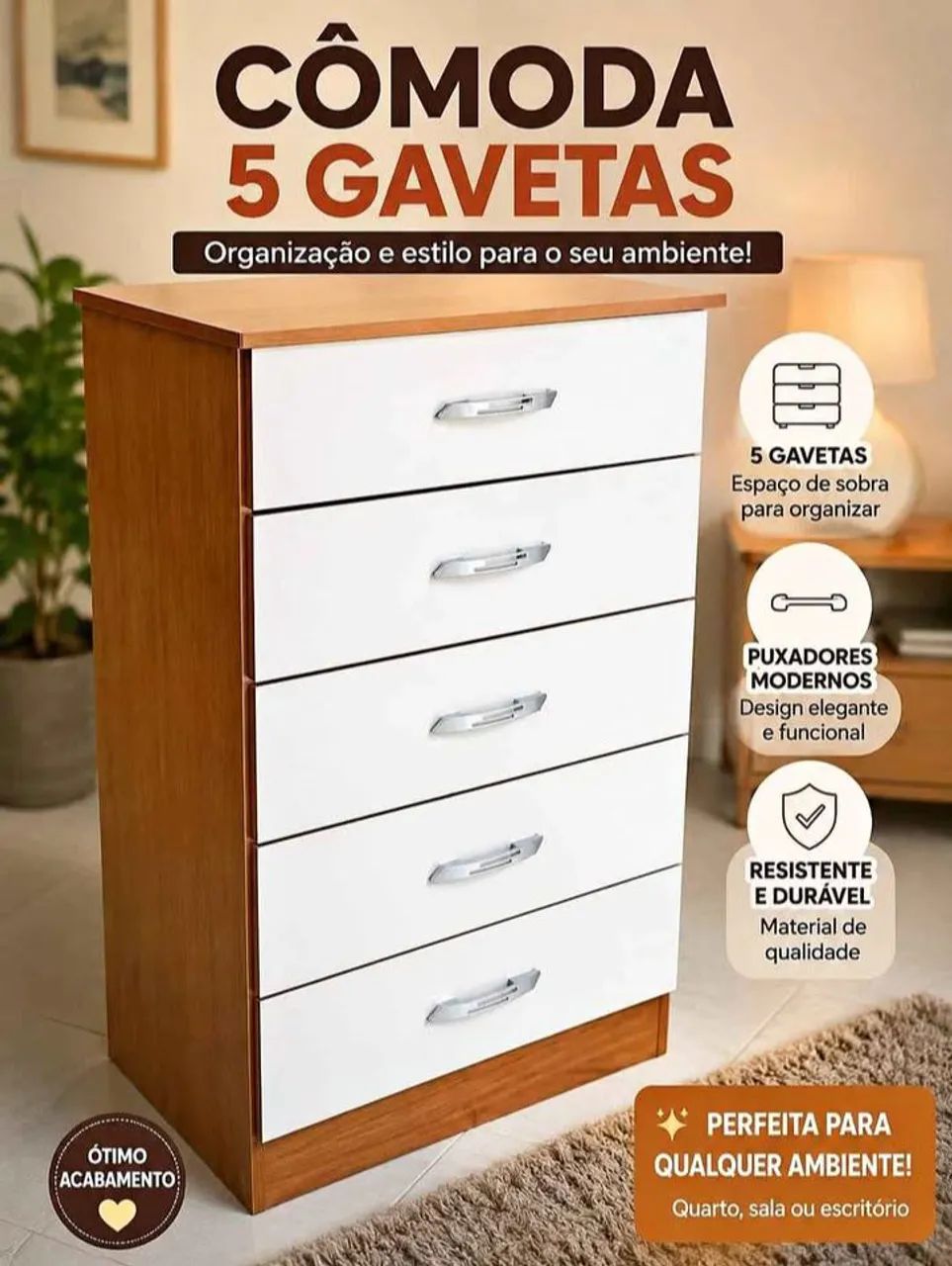 Cômoda 5 gavetas - Foto 2