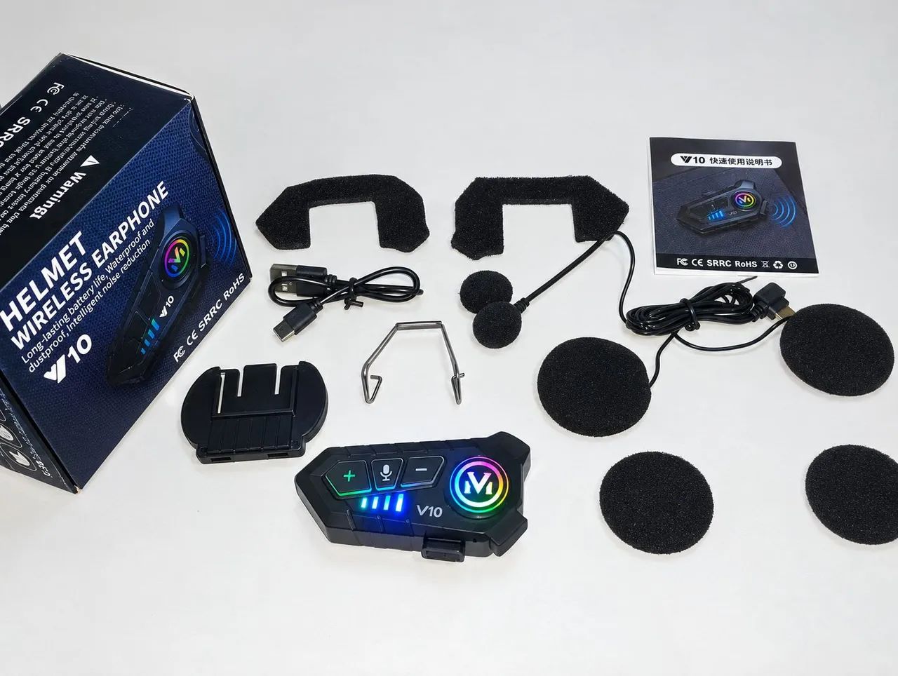 FONE BLUETOOTH PARA CAPACETE - V10 ENTREGA GRÁTIS  - Foto 2