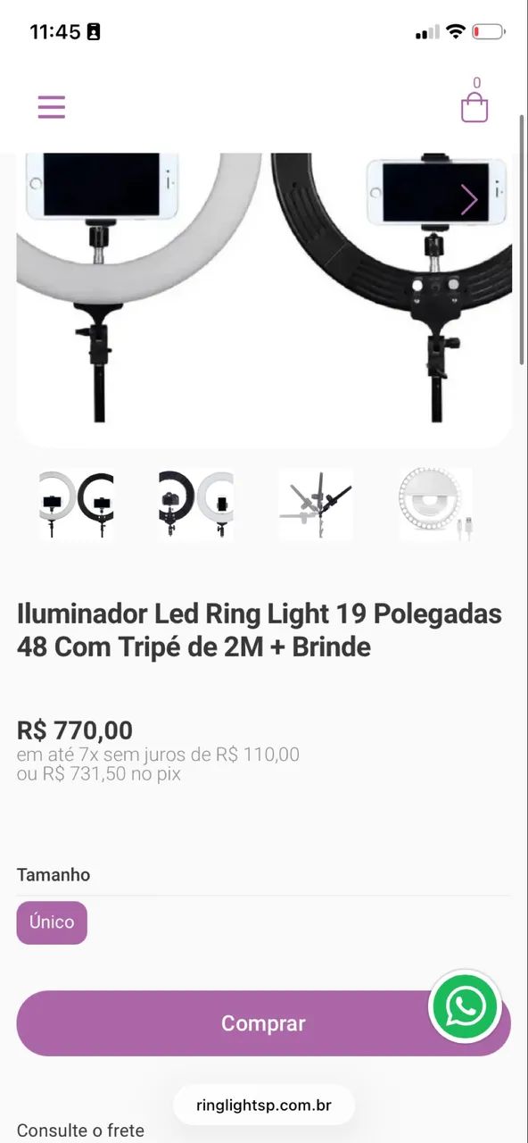 Ringligth de led profissional 19 polegadas + tripé - Foto 2