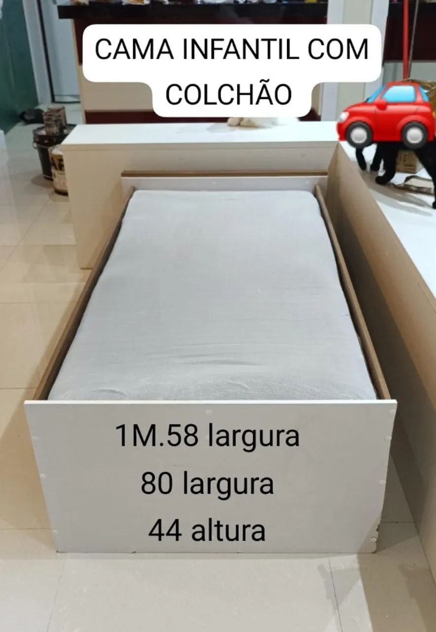 Cama Infantil Com Colchão em Excelente Estado