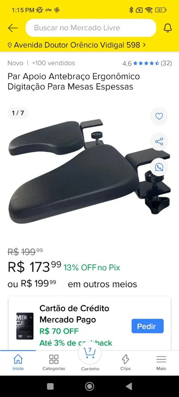 Apoio de braço para mesa em metal - Foto 2