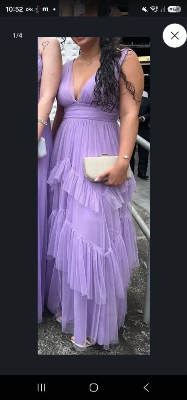 Vestido longo lavanda 