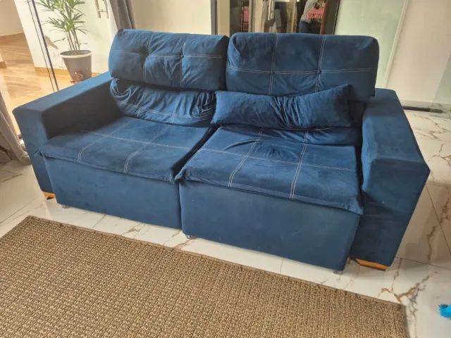 Sofa Retratil azul * - Foto 2