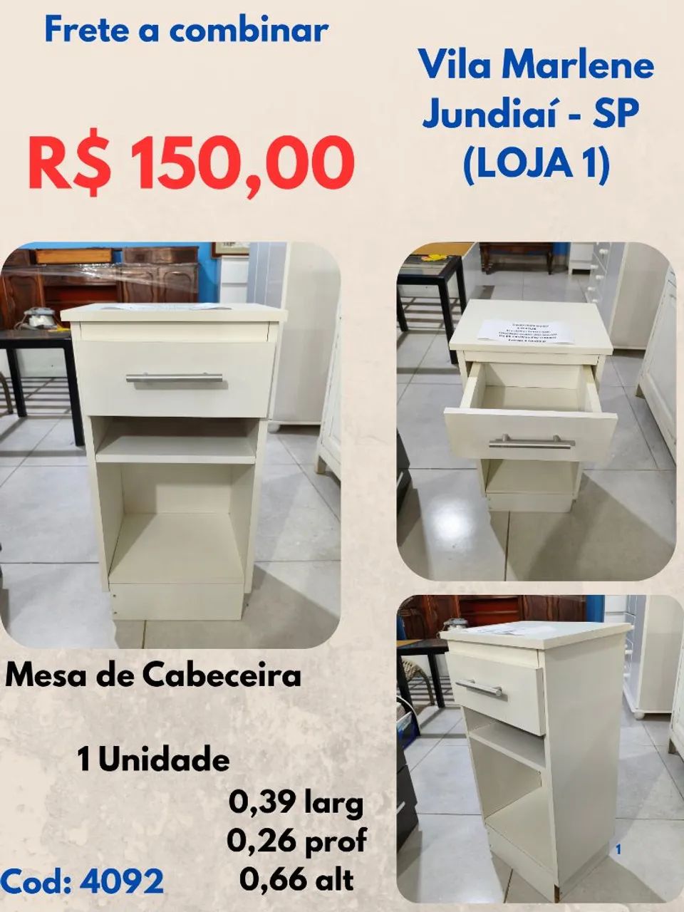 Mesa de Cabeceira branco 