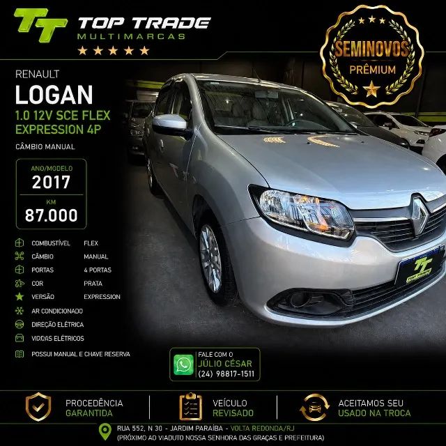 Renault Logan Expression Flex 1.0 12V 4P 2017 - Foto 4