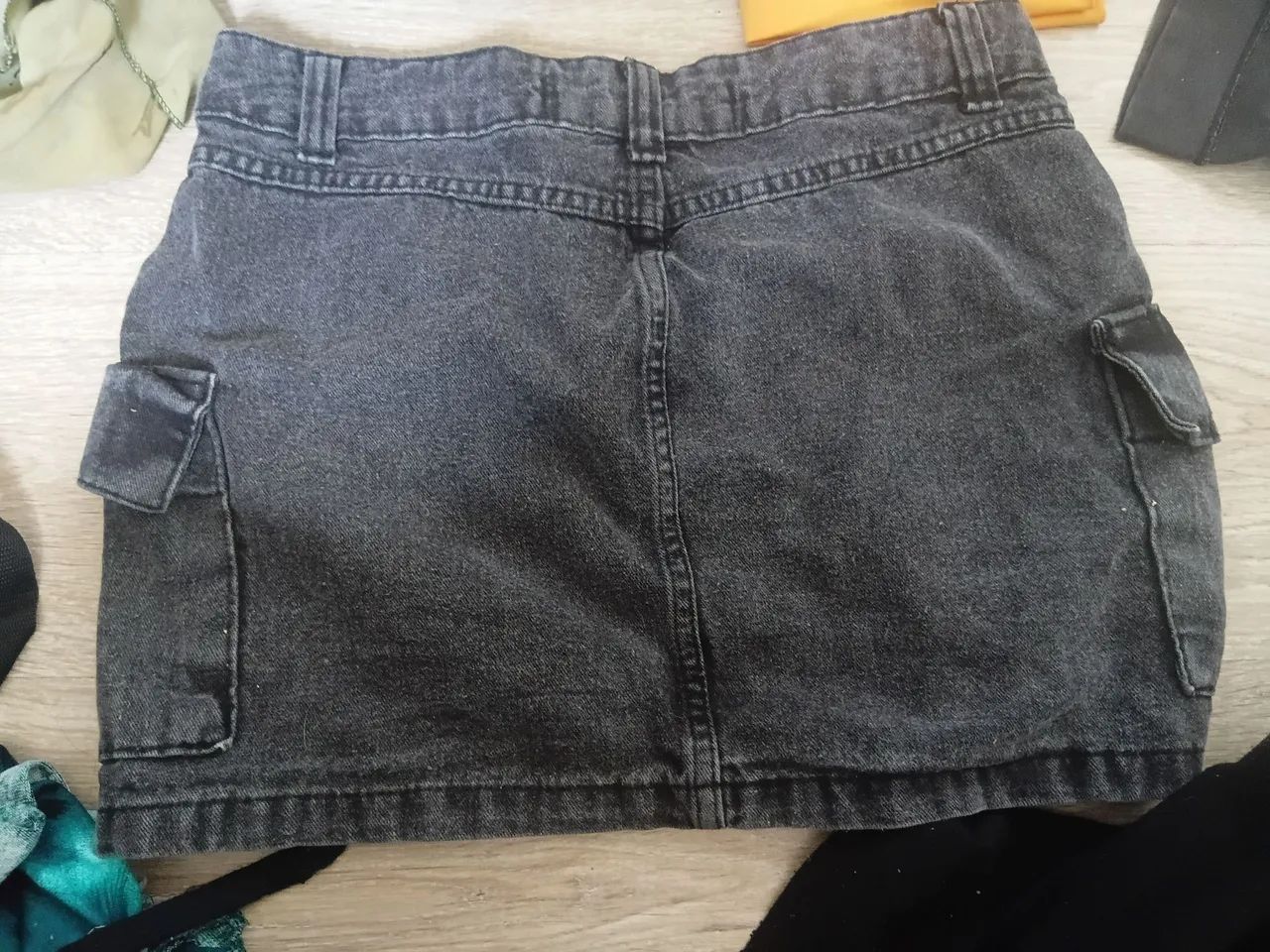 Saia cargo jeans cinza - Foto 2