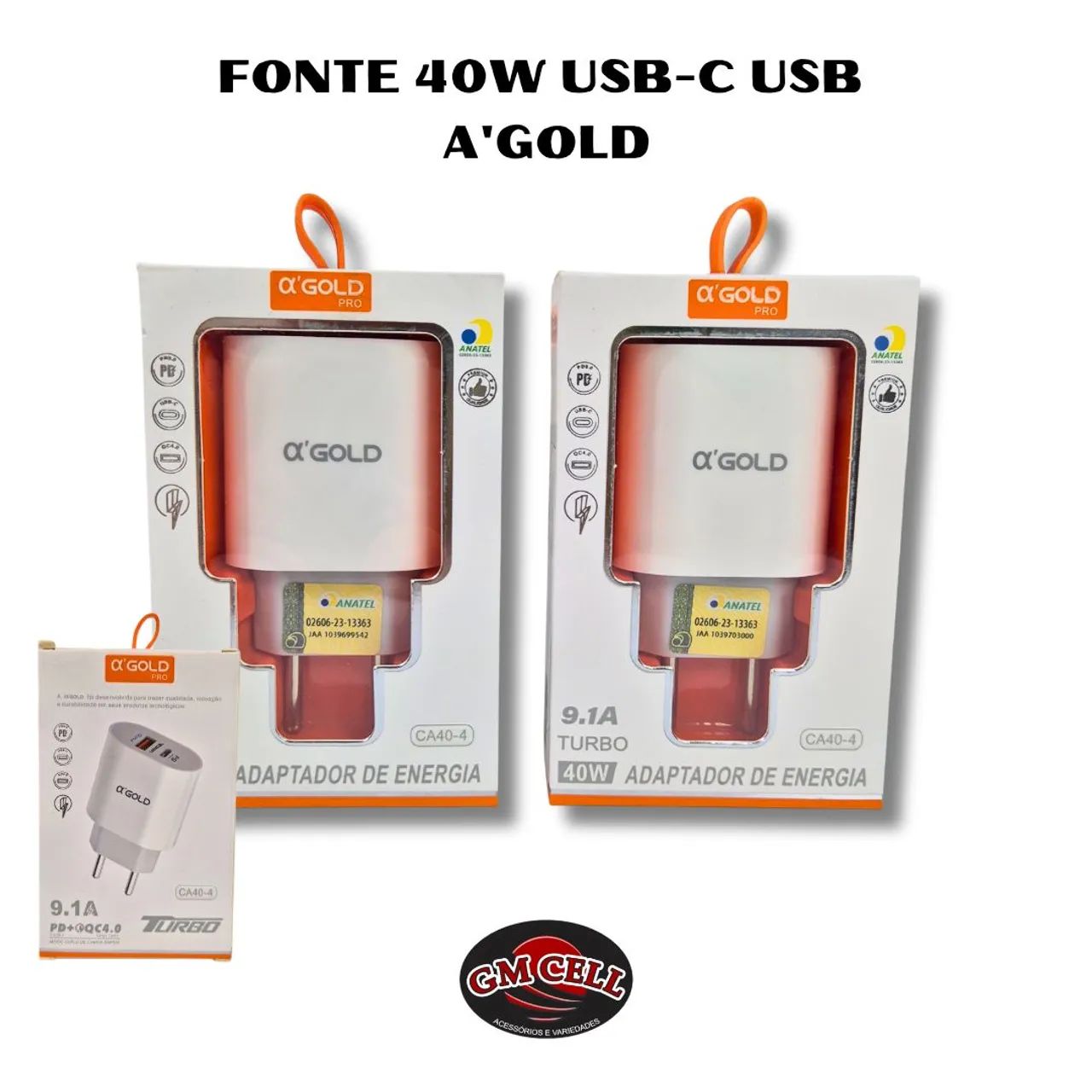 Fonte USB-C 40W A'GOLD 