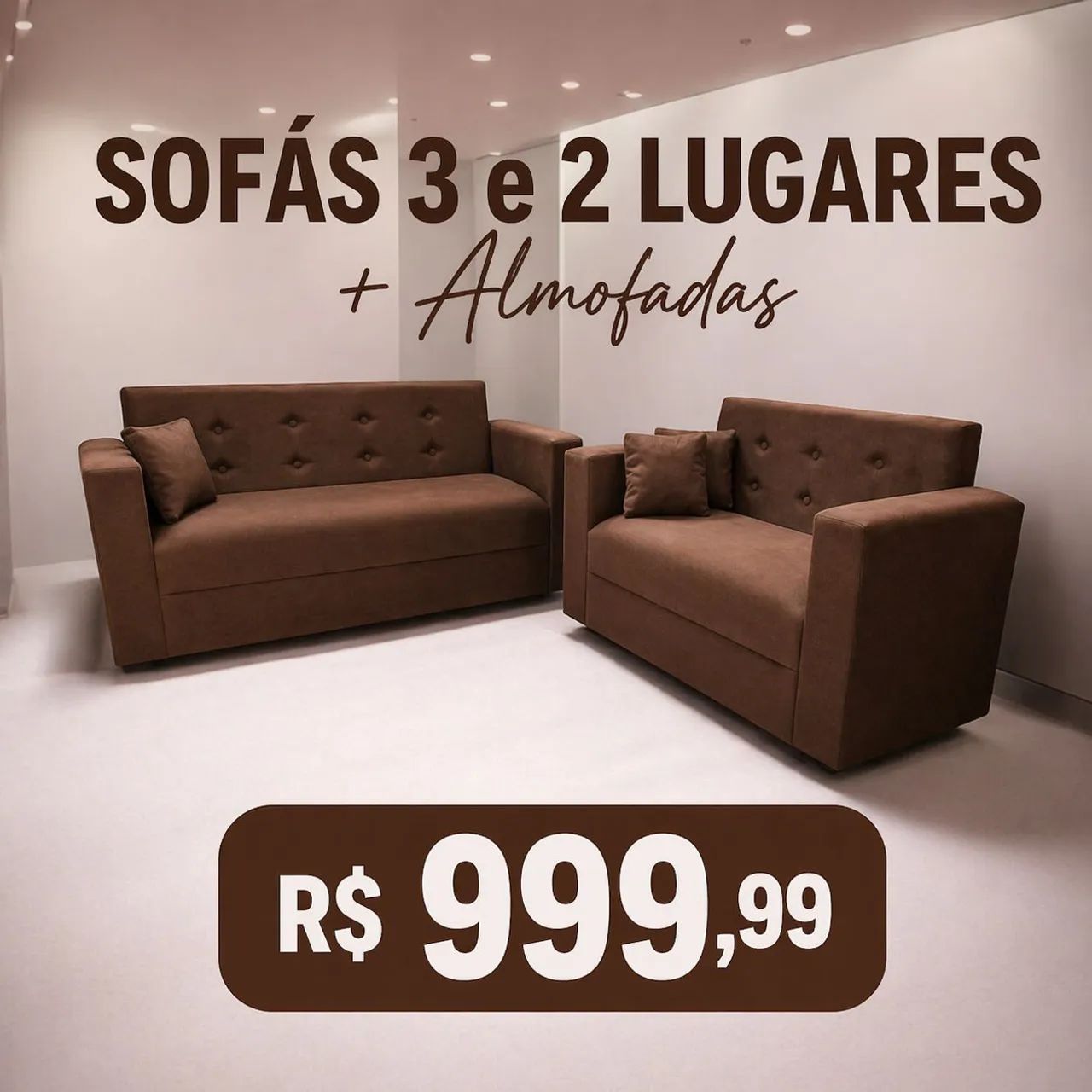 CONJUNTO de SOFÁS 3/2 lugares + BRINDE! - Foto 4