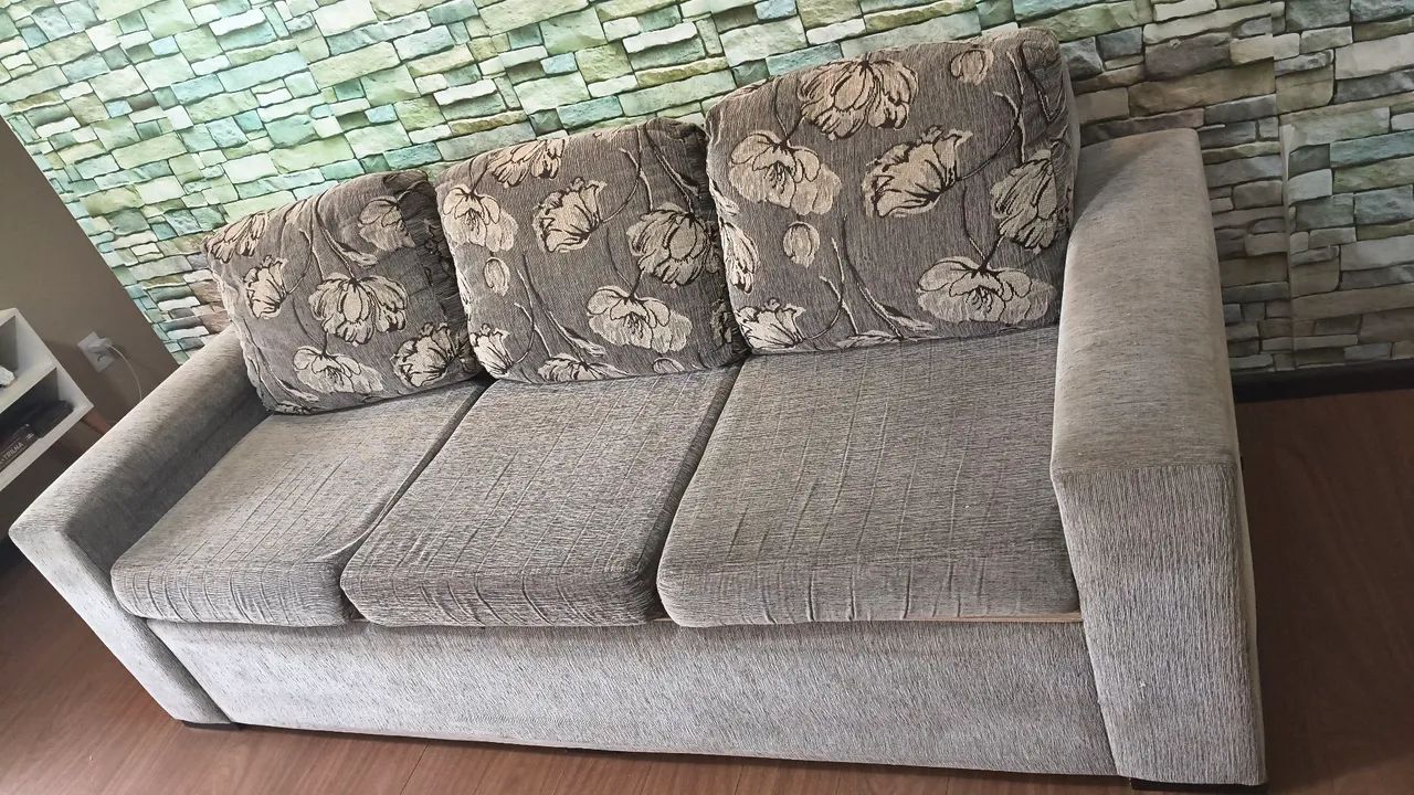 Sofá 3 lugares em tecido Chenille 210cm x 85cm - Foto 4