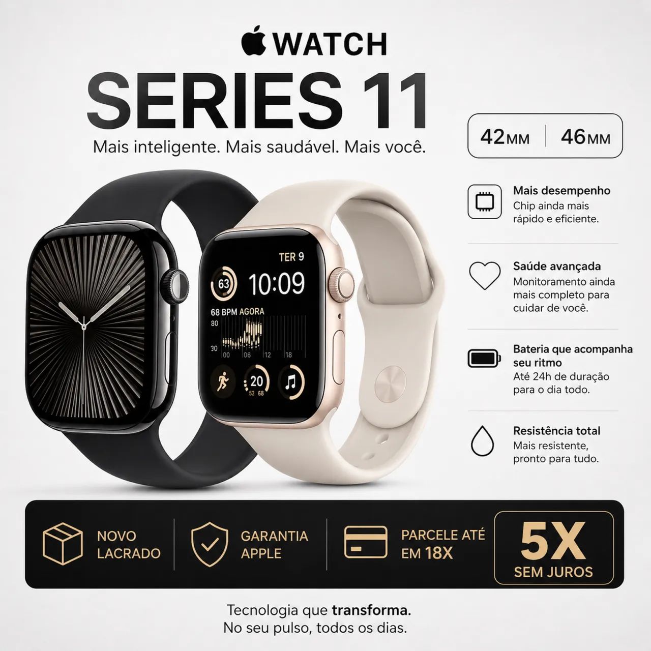 Apple Watch séries 11 GPS 42mm - Foto 2