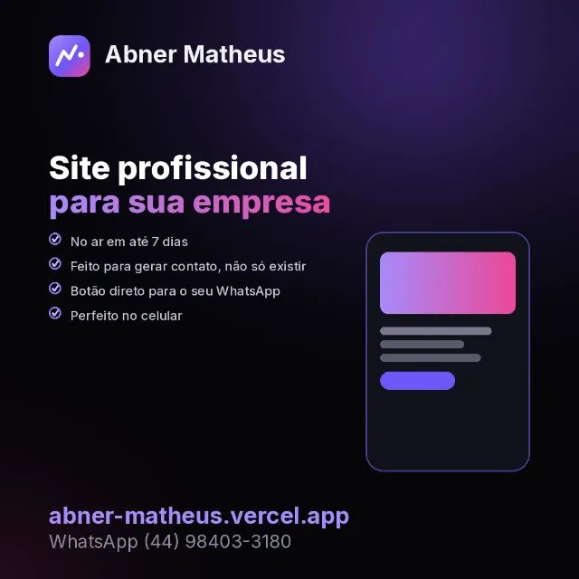 Site profissional para sua empresa ? no ar em 7 dias