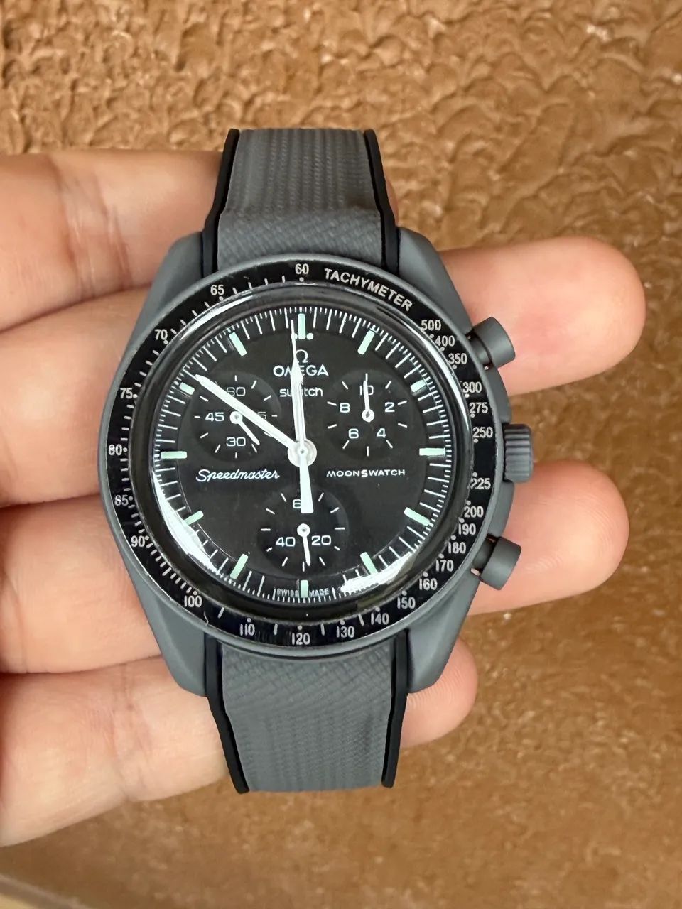 Relógio Omega x Swatch MOONSWATCH Cinza e preto  - Foto 4