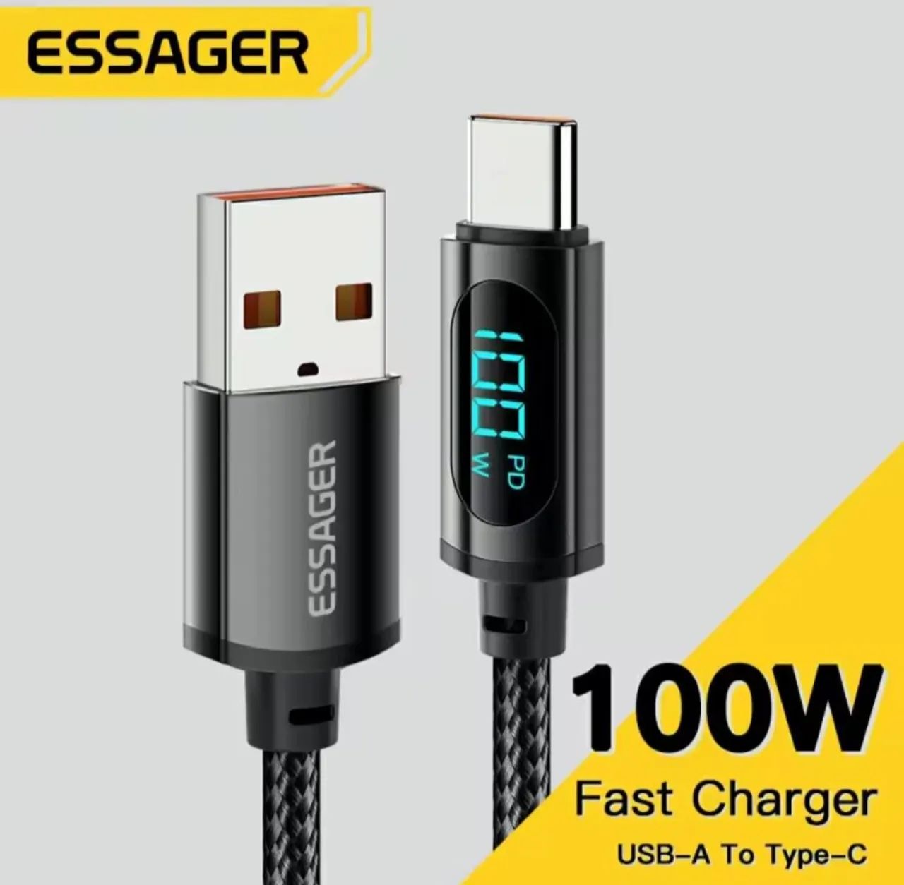 Cabo Essager com Display 100w Usb-c p Usb-a 1 metro - Foto 2