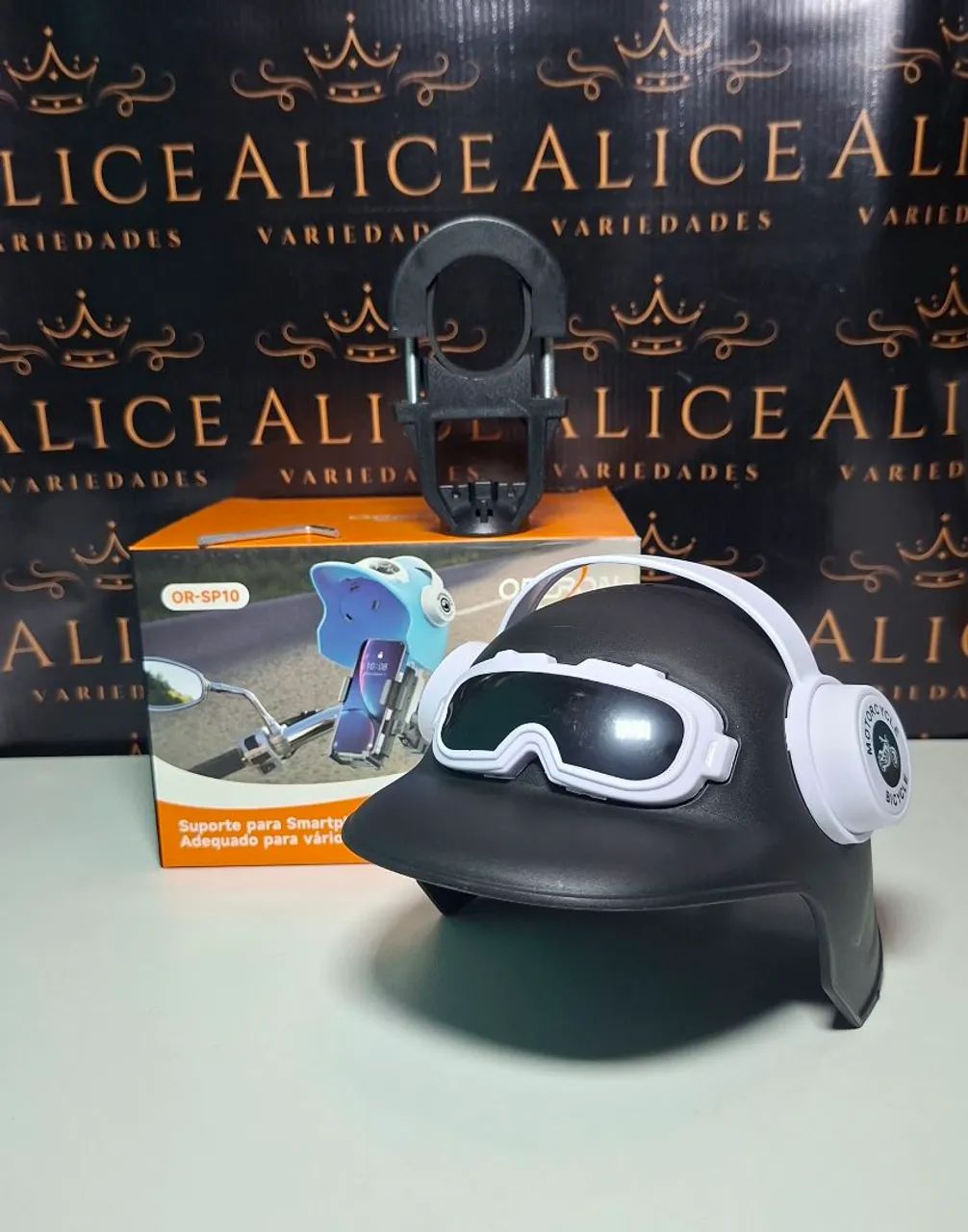 Suporte de celular para moto com chapéuzinho 