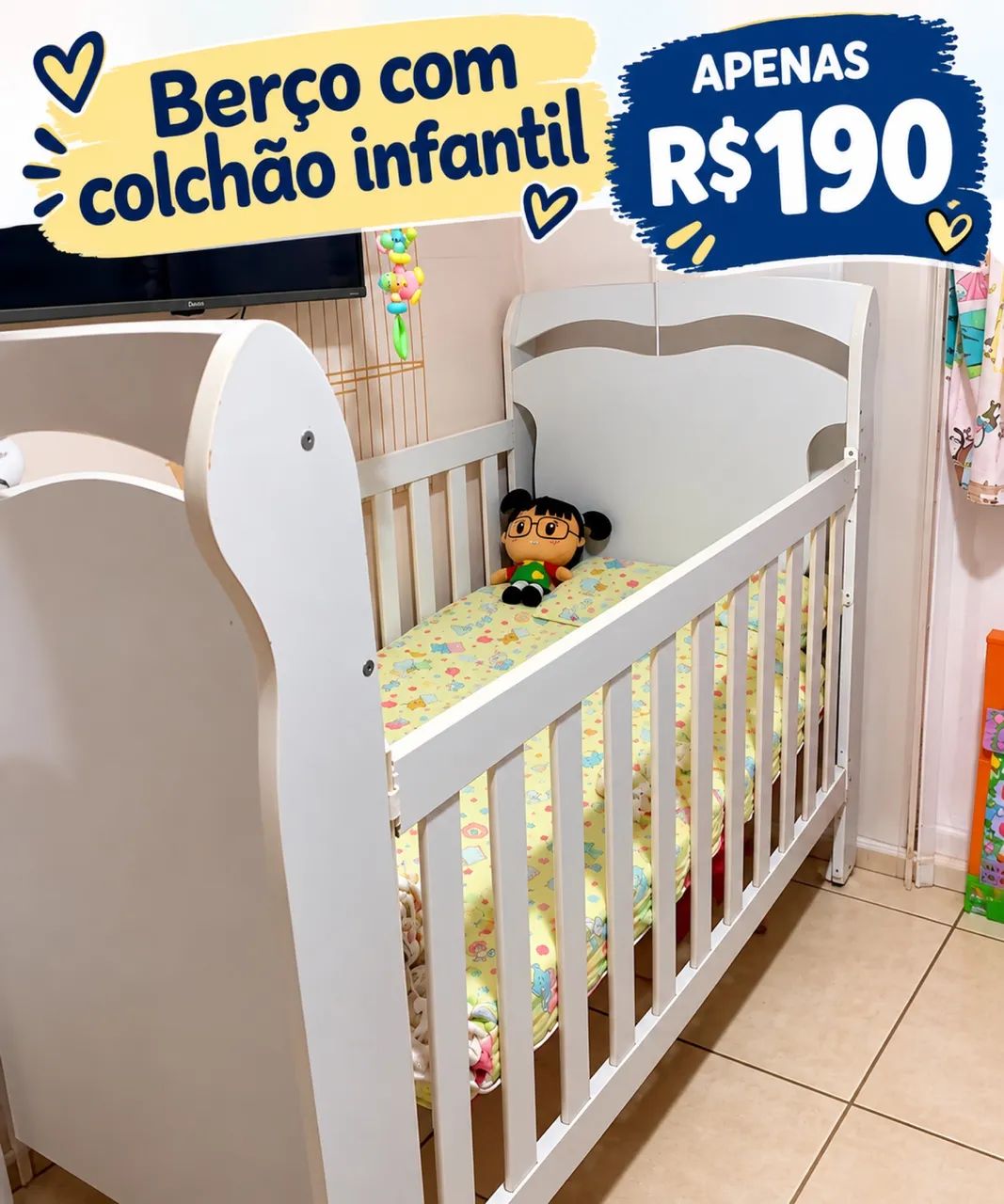 Berço com colchão 