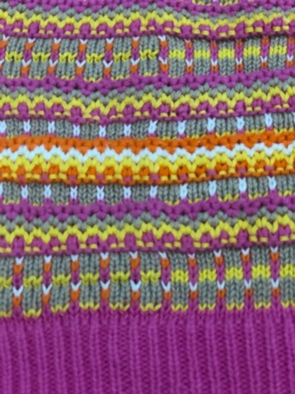 crooped de tricô rosa e amarelo - Foto 4