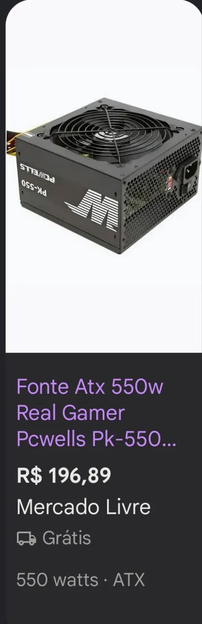 Fonte Atx real gamer 550w - Foto 2