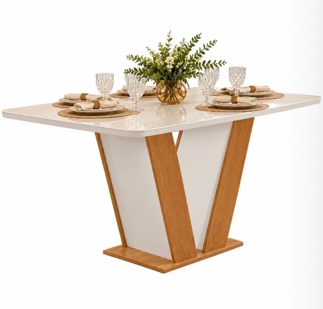 Mesa de Jantar Cinamurelle 160 cm com Vidro - Foto 2