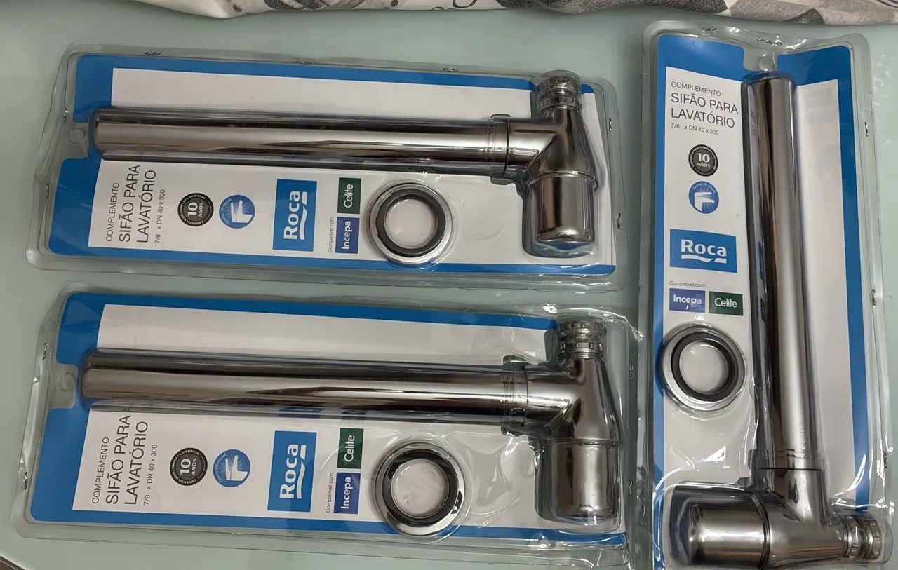 Sifão cromado marca Roca