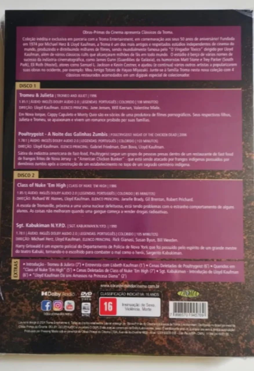 Dvd CLÁSSICOS DA TROMA [DIGIPAK COM 2 DVDS] - Foto 2