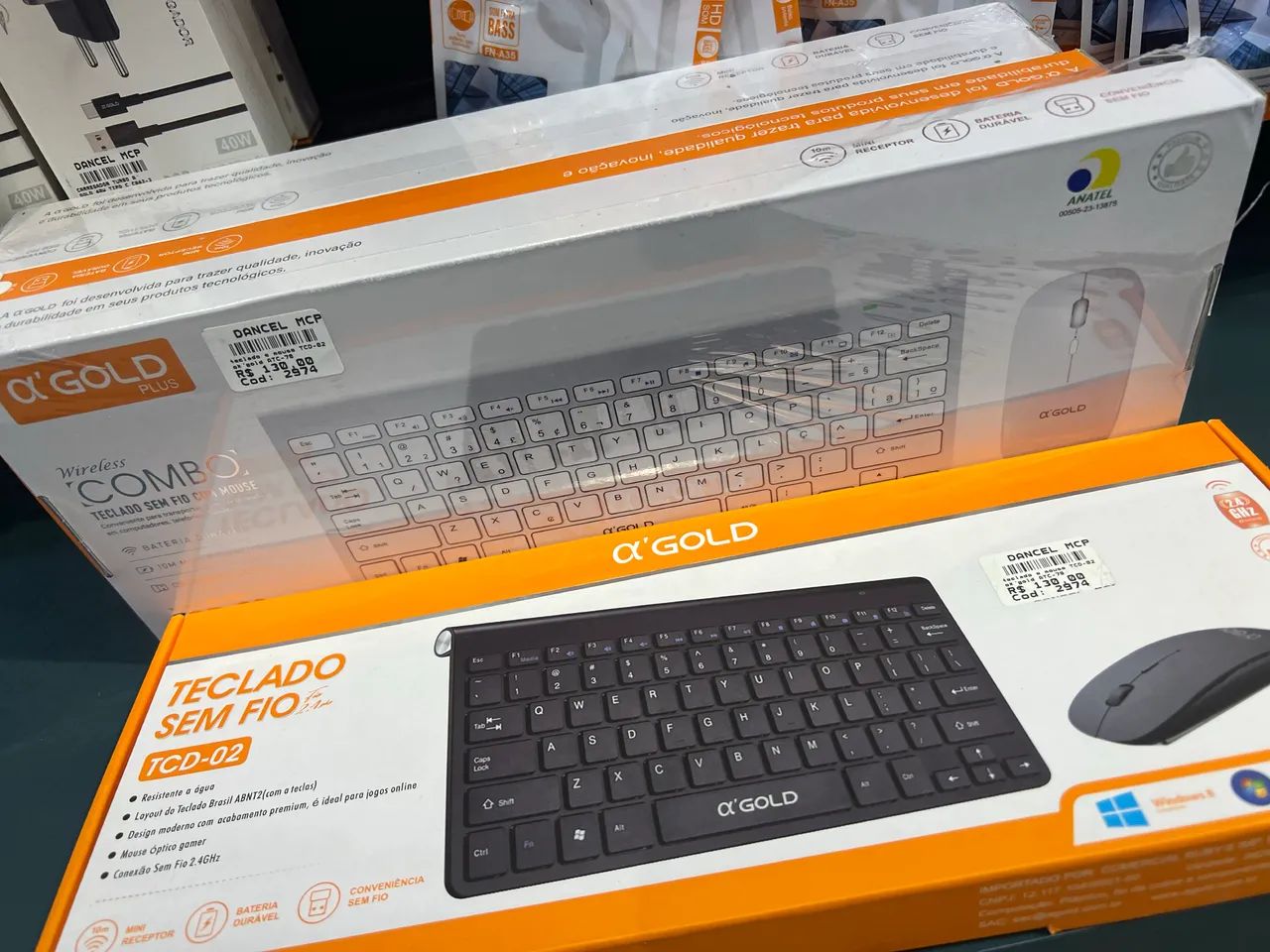Teclado sem fio com mouse combo 
