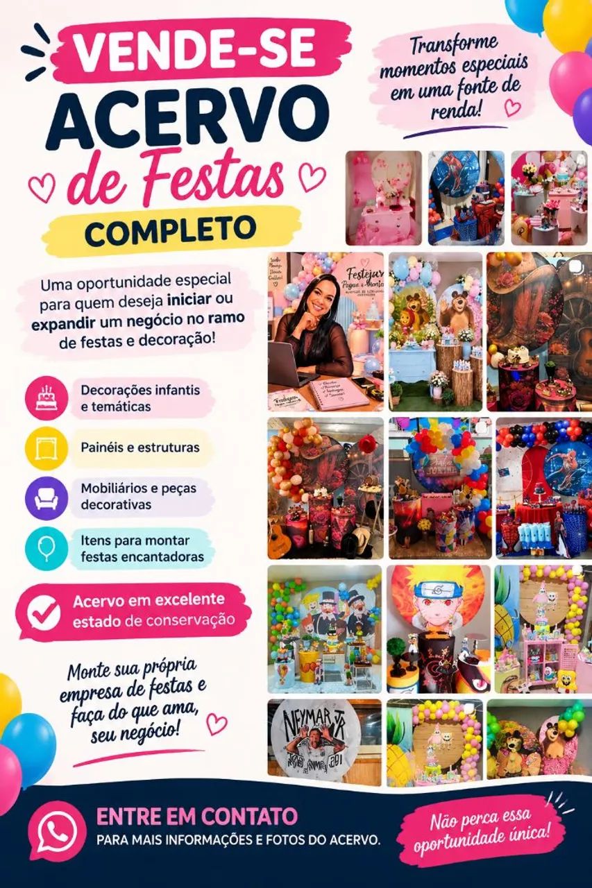 Venda de acervo de Festas