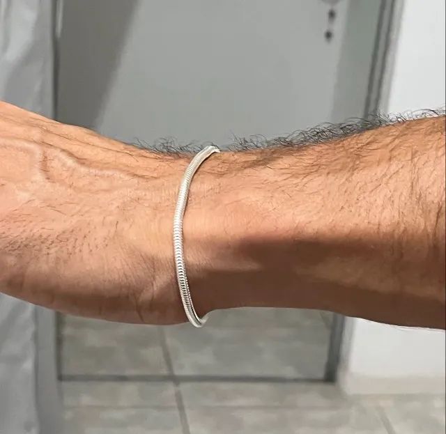 Pulseira modelo Rabo de rato PRATA 925 nova com certificado - Foto 2