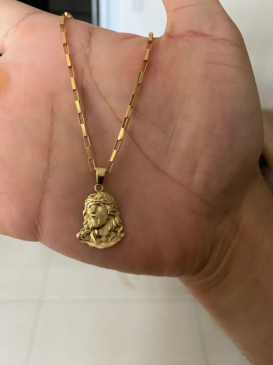 Corrente maciça e pingente ouro 18k  - Foto 2