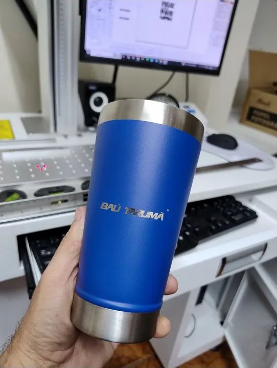Copo térmico gravado a laser com sua logo marca  - Foto 5