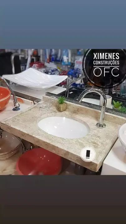lavatorios pias de banheiro em marmore ou granito a pronta entrega 60x40 - Foto 2