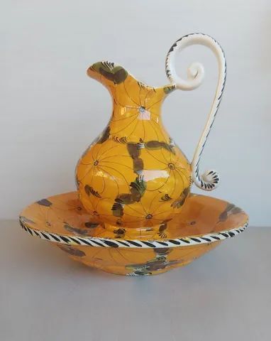 Gomil com Bacia Pintado a Mão 