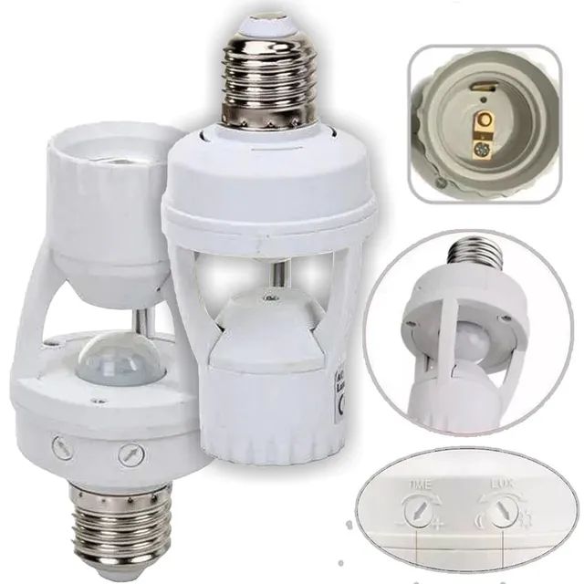 Bocal E27 Sensor De Presença Movimento 360º Com Fotocélula Para Lâmpada - Foto 2