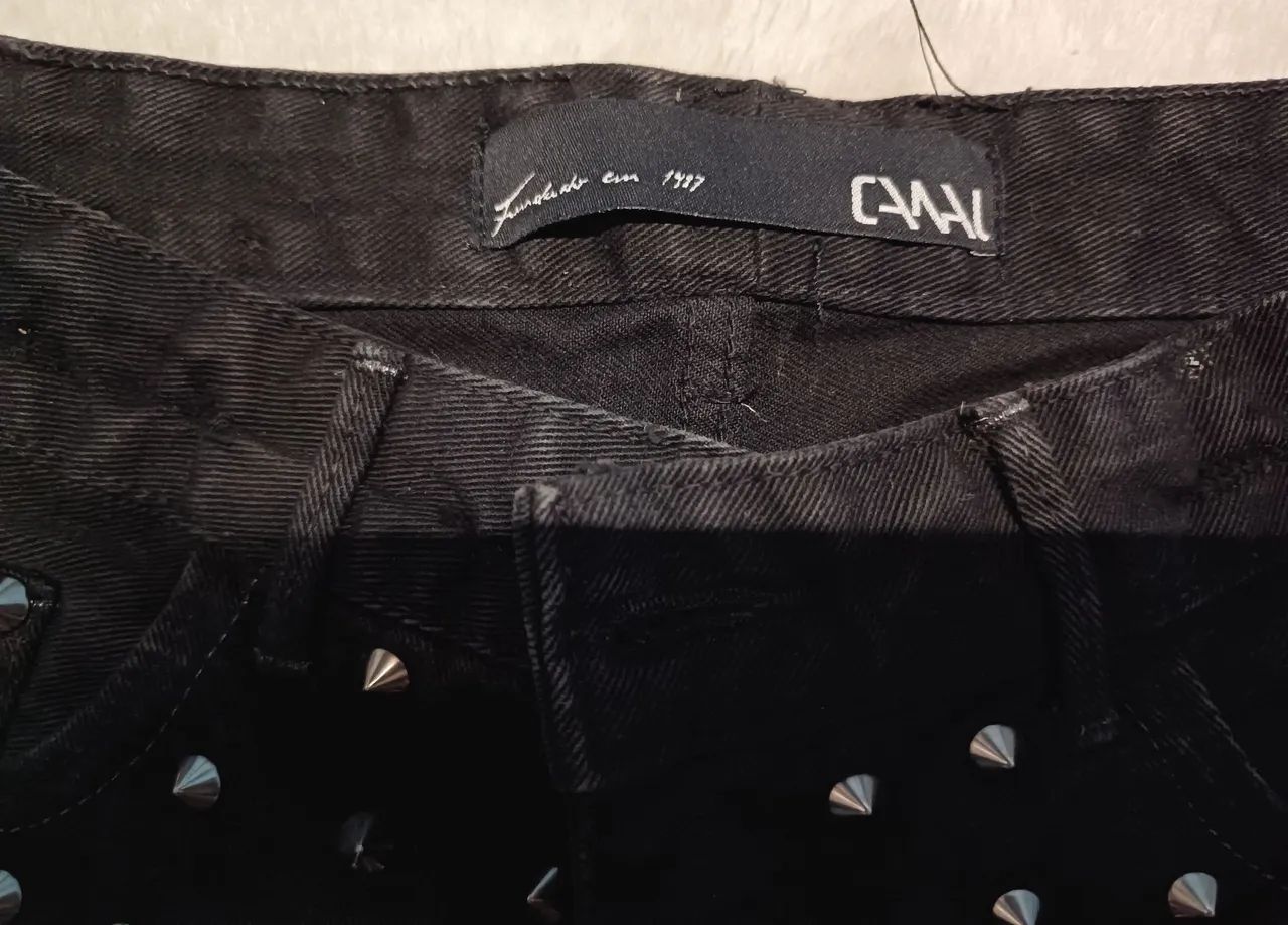 Short Jeans Preto com Strass - Foto 3