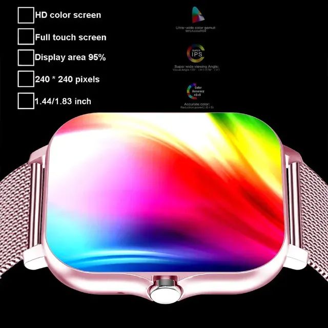 Xiaomi Smartwatch Square Relógio Mulher Homem Discagem Por Toque Chamadas Música Smartcloc - Foto 2