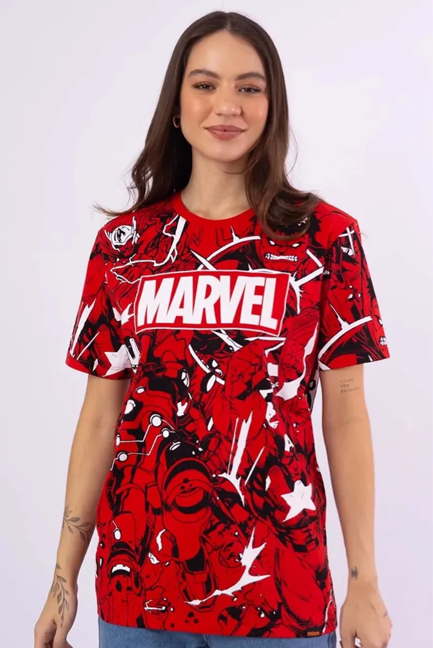Camiseta PITICAS Marvel Comics Vingadores- Coleção Nova