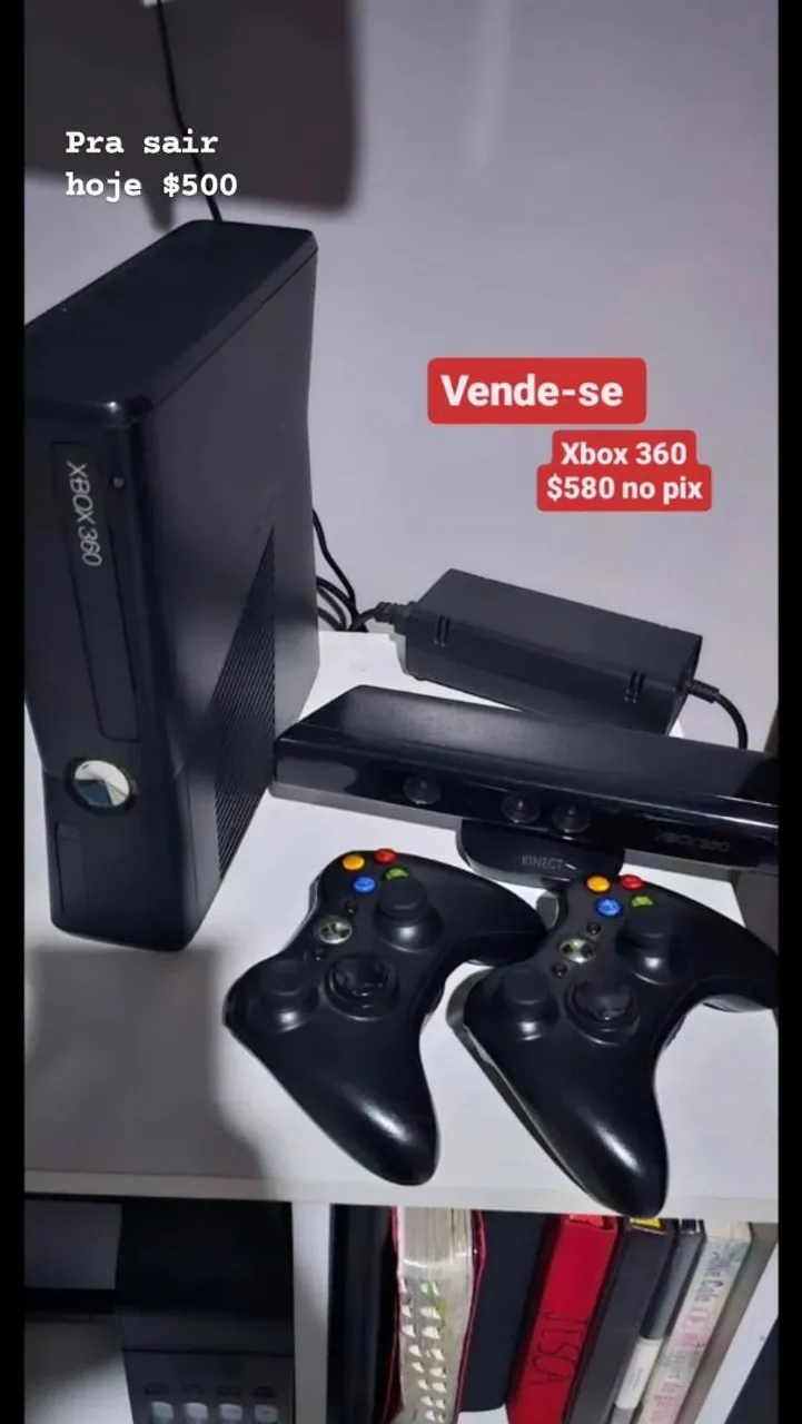 Xbox 360 com Kinect e 2 Controles - Oportunidade!