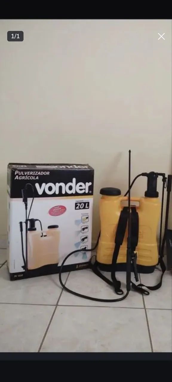 Vendo bomba de pulverização de 20 litros com todos os bicos, pouco uso R$160,00