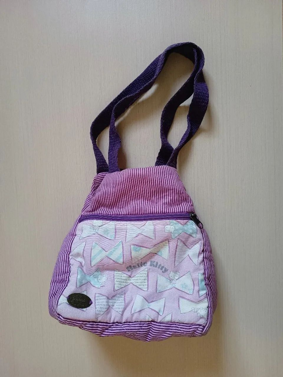 Bolsa Hello Kitty e Acessórios Kuromi - Lilás com Estampa de Laços