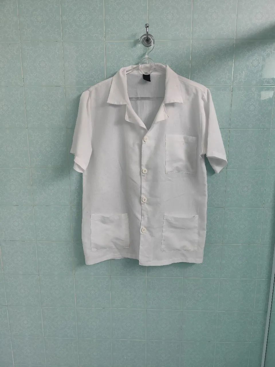 Jaleco branco de algodão unissex 44