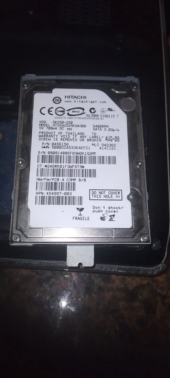 HD Hitachi 250GB 5400RPM SATA 3.0Gb/s