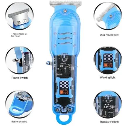 Máquina Para Cortar Cabelo, Barba, Depilação Corporal Sem Fio Com Display Lcd z1312 - Foto 4